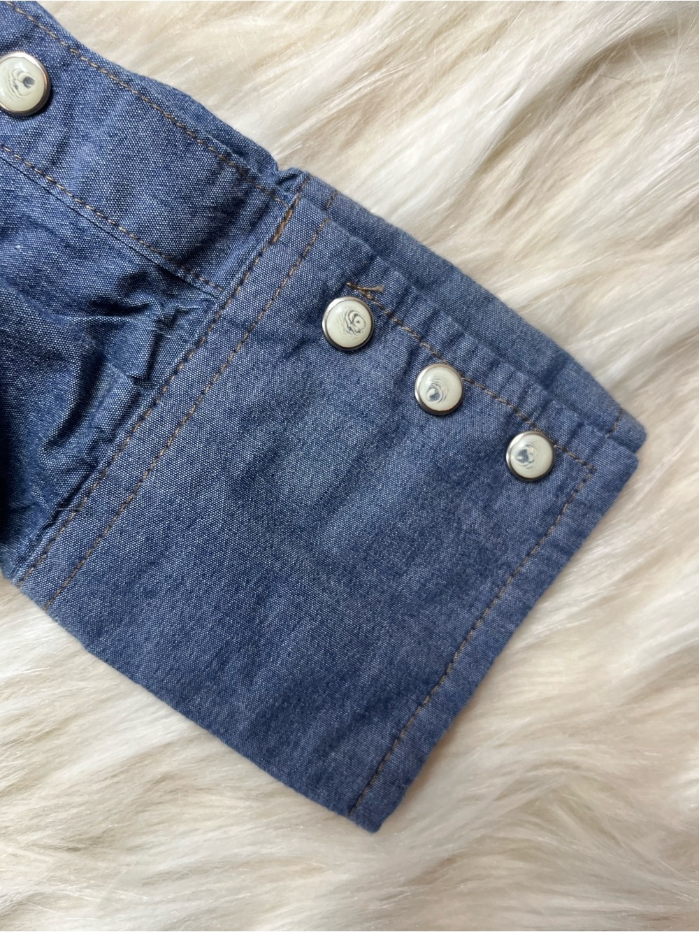 Wrangler Pearl Snap Shirt Women's S Blue Hatch - Picture 6 of 8